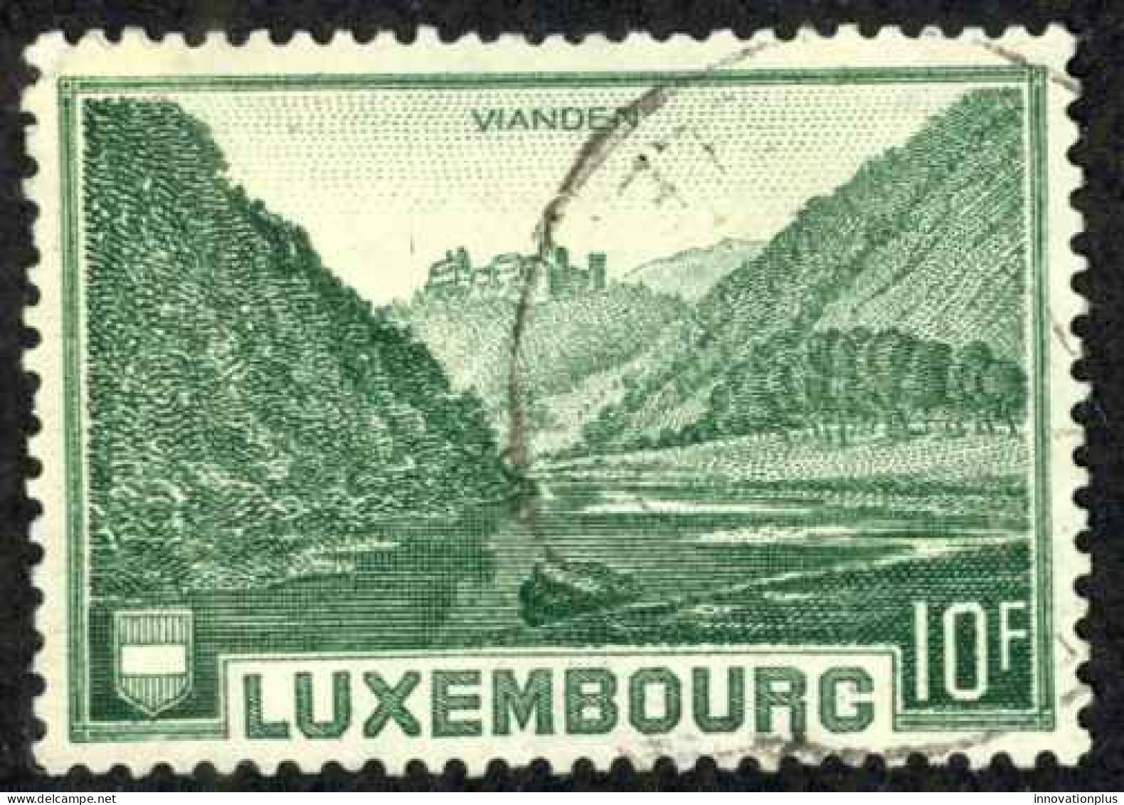 Luxembourg Sc# 199 Used 1935 10fr Castle From Our Valley - Usados