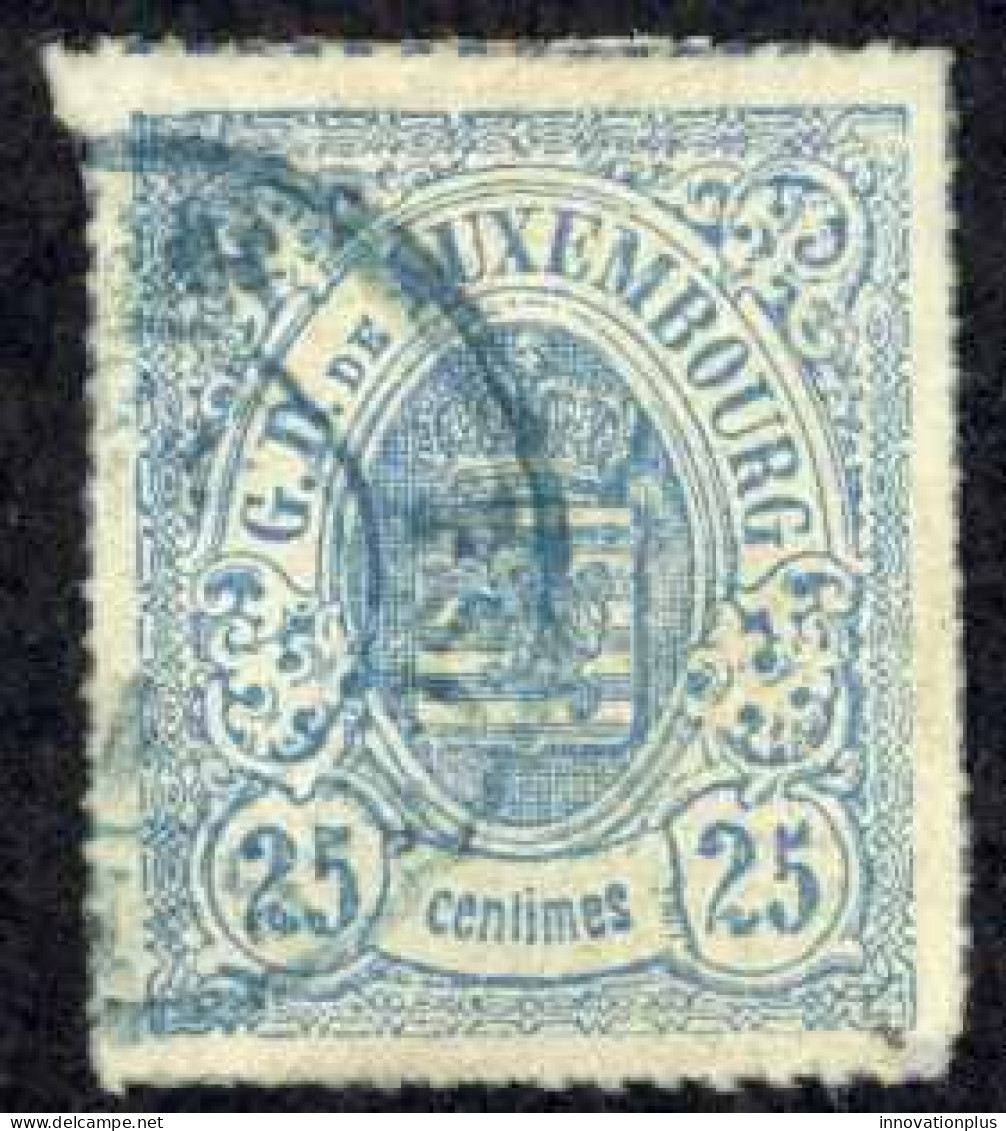 Luxembourg Sc# 22 Used (a) 1872 25c Blue Coat Of Arms - 1859-1880 Wapenschild