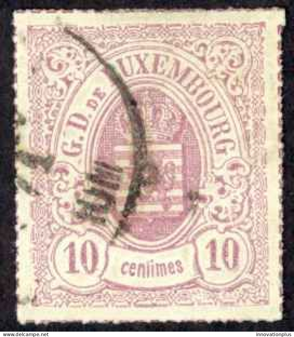 Luxembourg Sc# 19 Used (b) 1865-1874 10c Rose Lilac Coat Of Arms - 1859-1880 Coat Of Arms