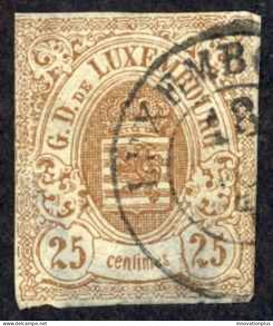 Luxembourg Sc# 9 Used 1859-1864 25c Coat Of Arms - 1859-1880 Wapenschild