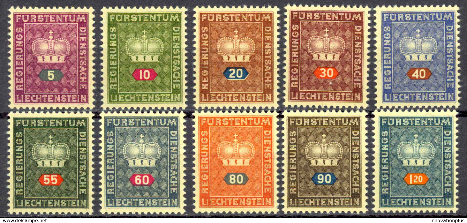 Liechtenstein Sc# O37-O46 MNH 1950-1968 Officials - Dienstmarken