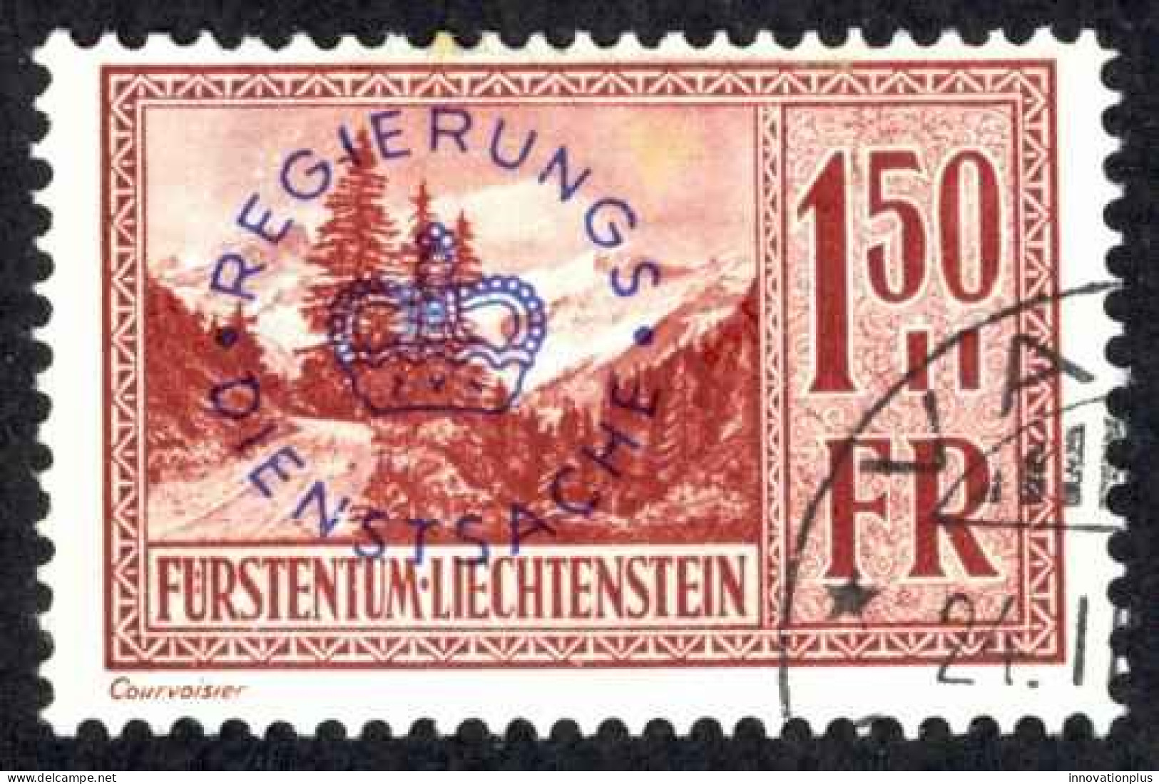 Liechtenstein Sc# O20 Used 1934-1936 1.50fr Officials - Dienstzegels