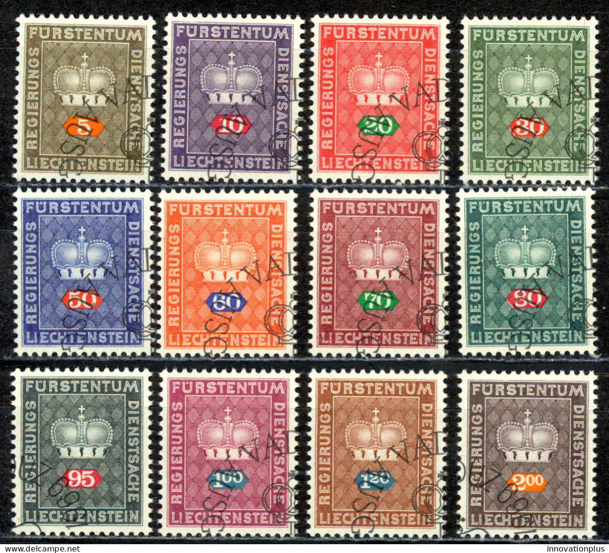 Liechtenstein Sc# O47-O58 Used 1968-1969 Officials - Service