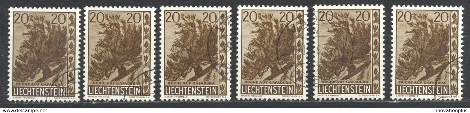 Liechtenstein Sc# 353 Used Lot/6 1960 Trees & Bushes - Usados