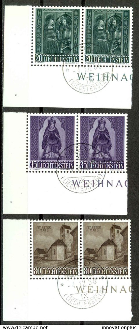 Liechtenstein Sc# 329-331 FD Cancel Pair 1958 Christmas - Gebraucht