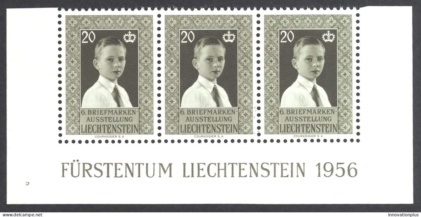 Liechtenstein Sc# 307 MNH Strip/3 1956 Prince Johann Adam - Ungebraucht