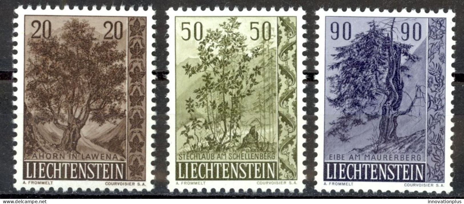 Liechtenstein Sc# 326-328 MNH 1958 Tree-Bush Type - Ungebraucht