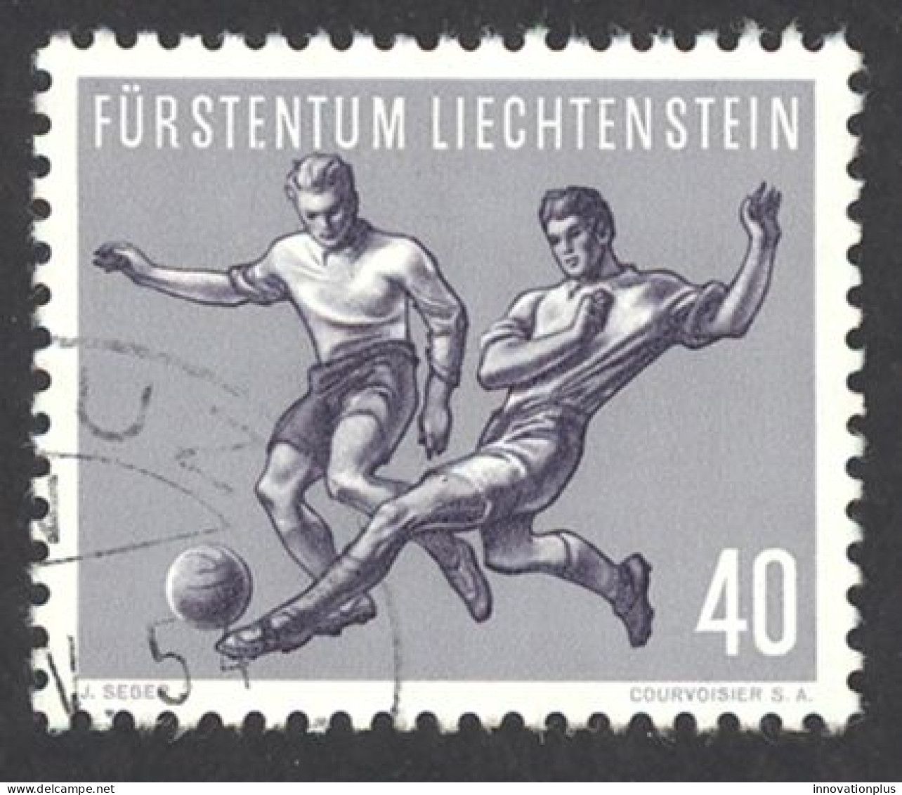 Liechtenstein Sc# 280 Used 1954 40rp Soccer - Used Stamps