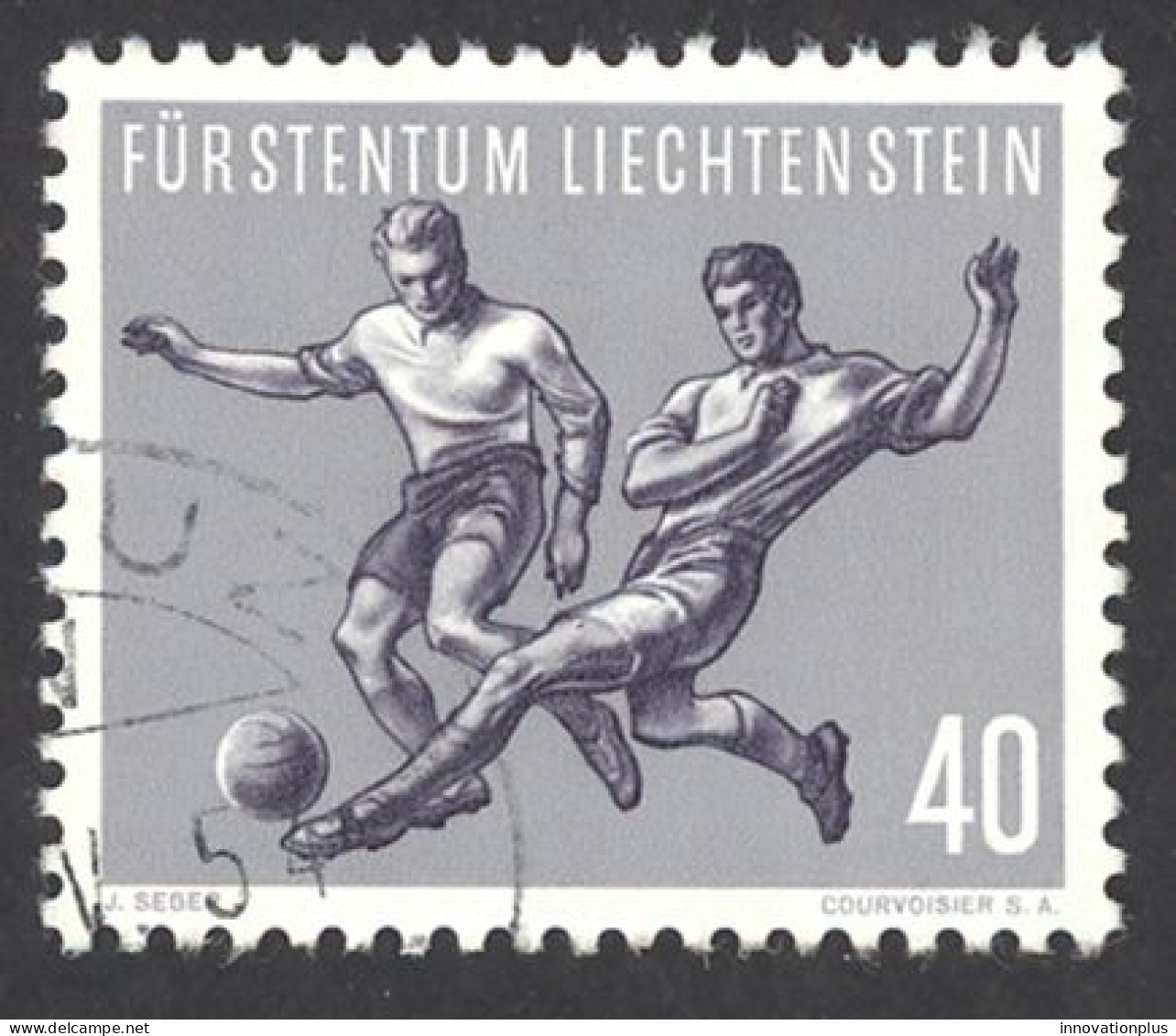 Liechtenstein Sc# 280 Used 1954 40rp Soccer - Gebraucht