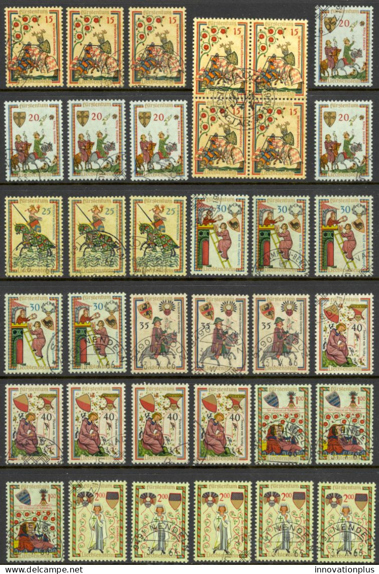 Liechtenstein Sc# 359-367 Assorted Used Lot/36 1959 Christmas - Usados