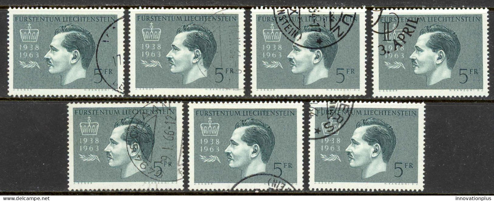 Liechtenstein Sc# 375 Used Lot/7 1963 Prince Franz Joseph II - Oblitérés