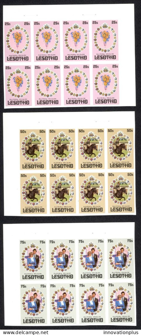 Lesotho Sc# 335-337 MNH Block/8 IMPERF 1981 Royal Wedding Issue - Lesotho (1966-...)