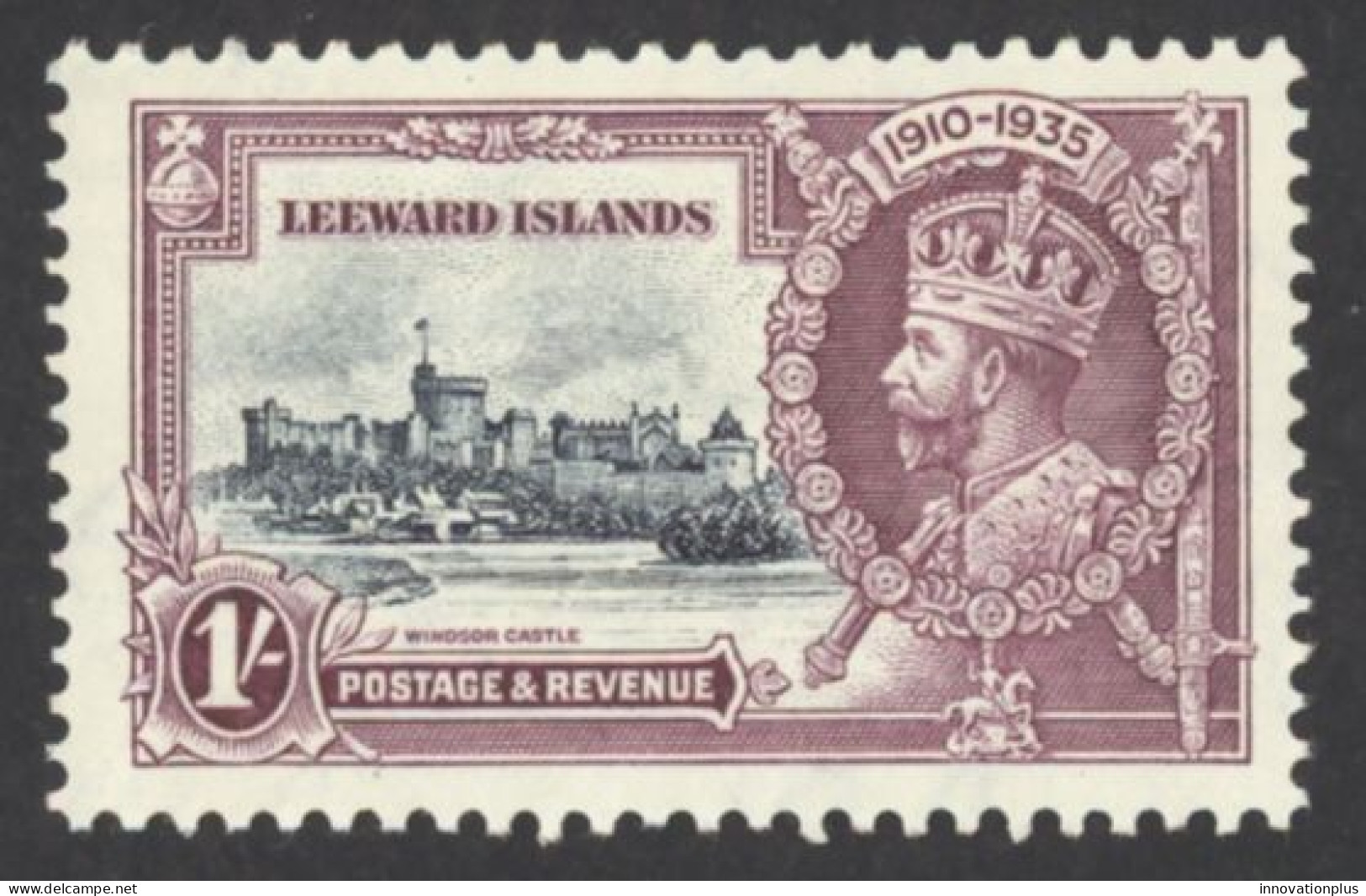 Leeward Islands Sc# 99 MH 1935 1sh Silver Jubilee Issue - Leeward  Islands