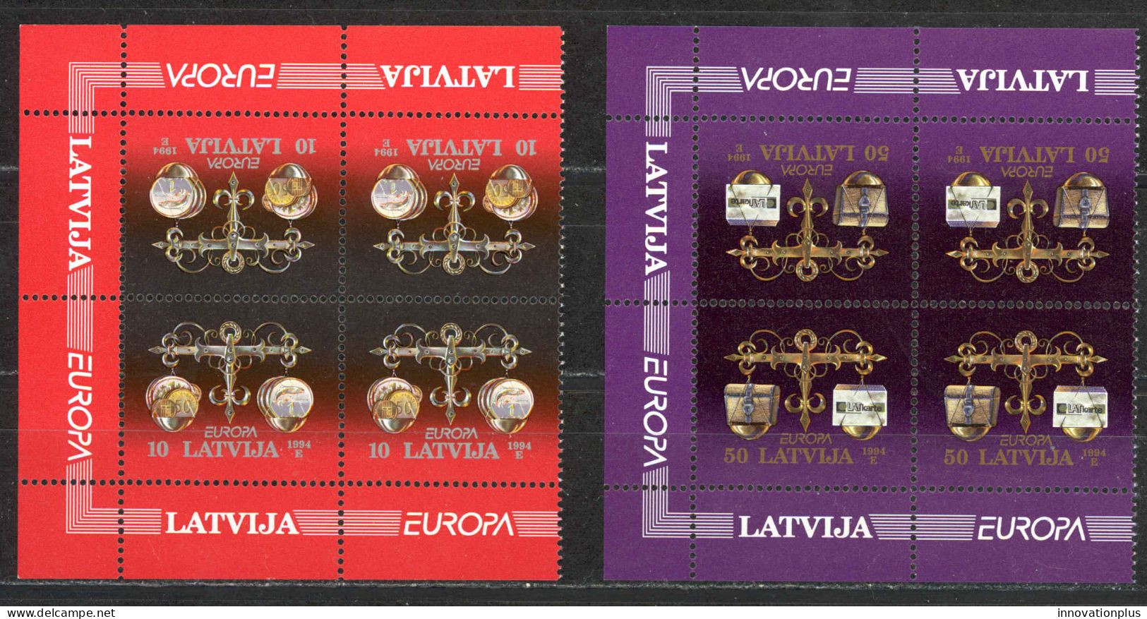 Latvia Sc# 379a-380a MNH Block/4 1994 Europa - Lettonie