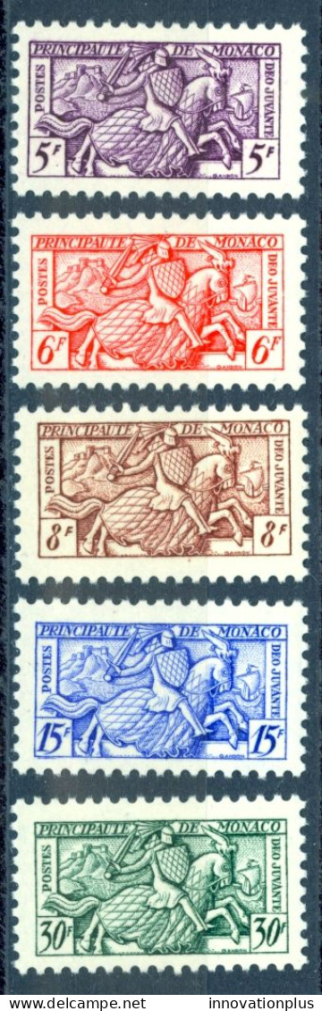 Monaco Sc# 328-332 MH 1955 Knight In Armor - Oblitérés