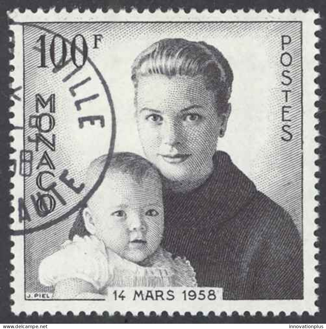 Monaco Sc# 409 Used 1958 Princess Grace & Caroline - Used Stamps