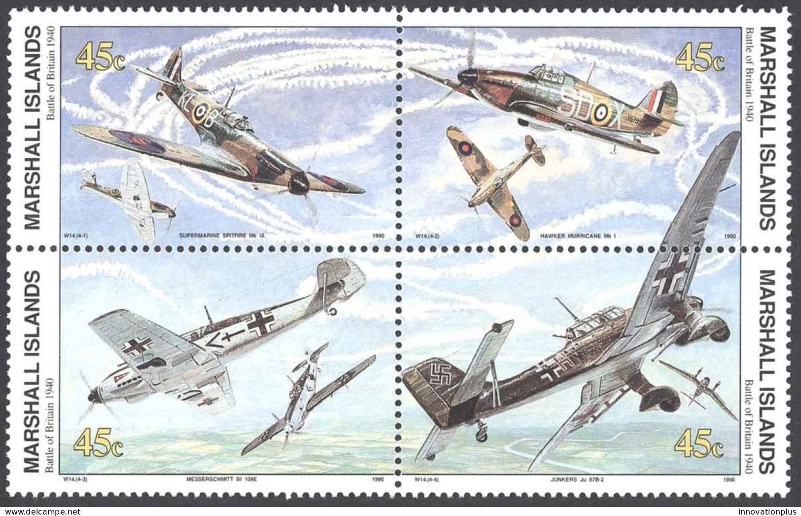 Marshall Islands Sc# 264a MNH 1990 Battle Of Britain Planes - Marshall