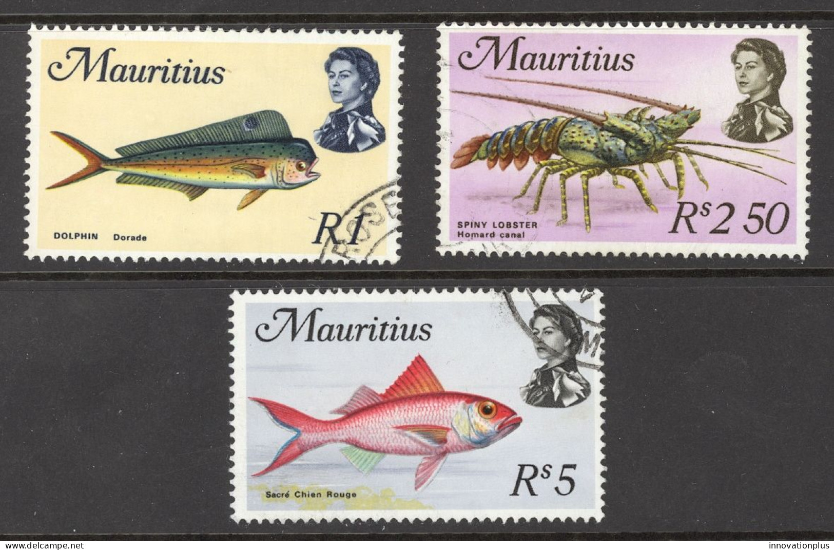 Mauritius Sc# 353-355 Used 1969 Batarde Fish - Maurice (1968-...)