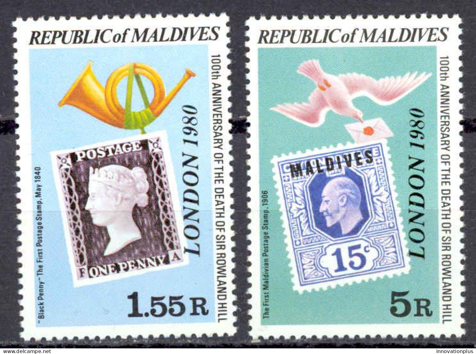 Maldive Islands Sc# 853-854 MNH 1980 Overprint - Maldivas (1965-...)