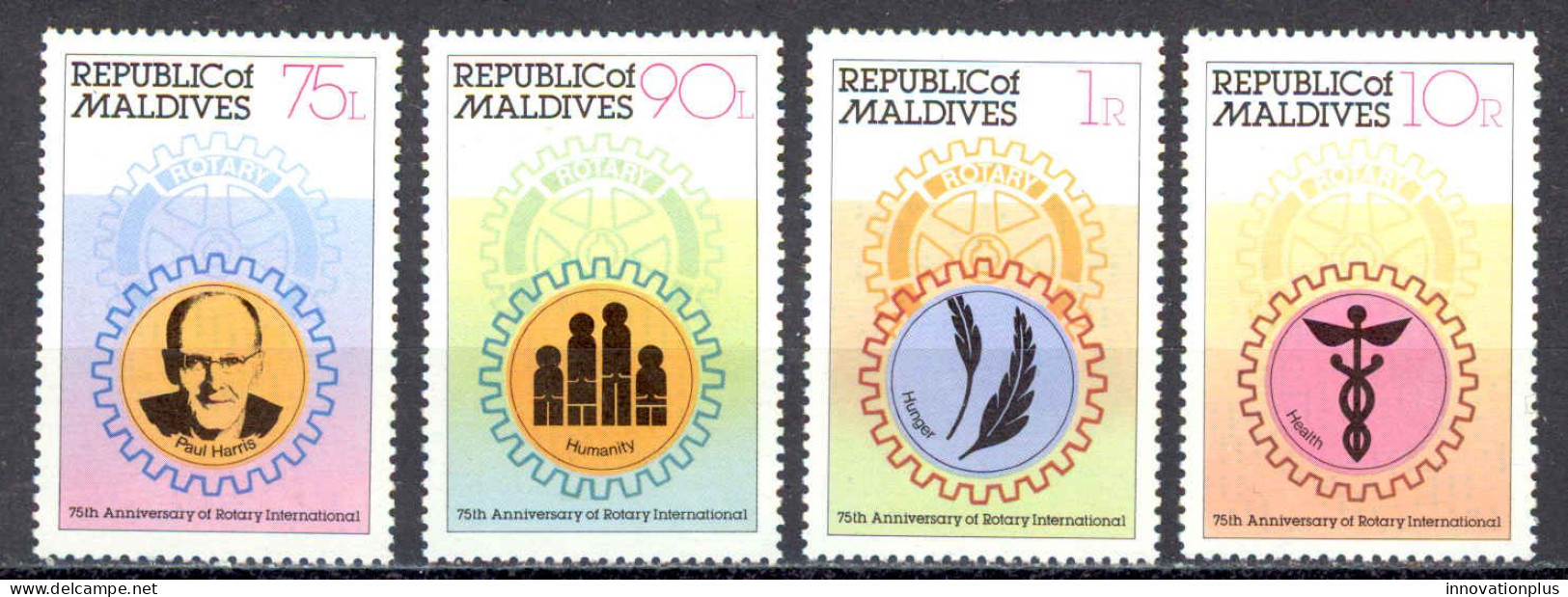Maldive Islands Sc# 848-851 MNH 1980 Rotary International 75th - Maldivas (1965-...)