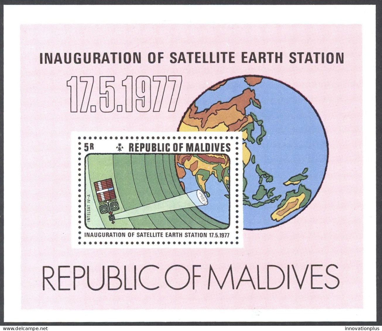 Maldive Islands Sc# 681 MNH Souvenir Sheet 1977 World Telecommunications Day - Maldivas (1965-...)