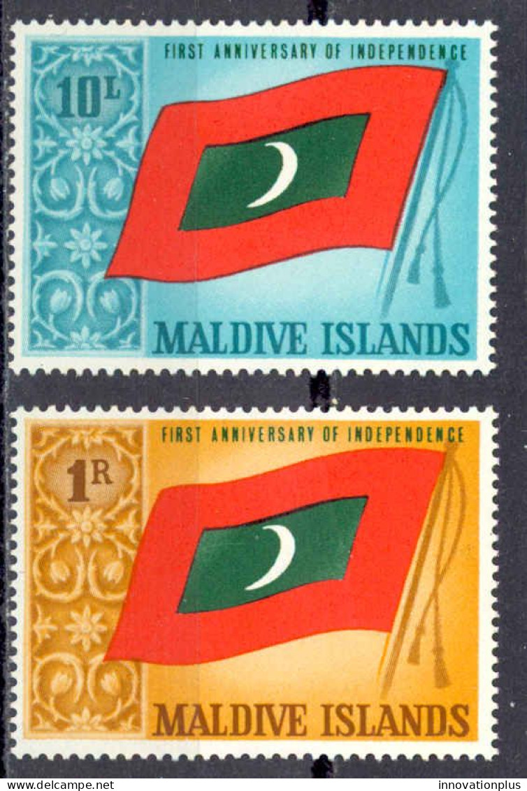 Maldive Islands Sc# 187-188 MNH 1966 Flag - Maldivas (1965-...)