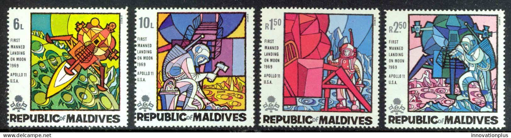 Maldive Islands Sc# 298-301 MNH 1969 1st Moon Landing - Maldivas (1965-...)
