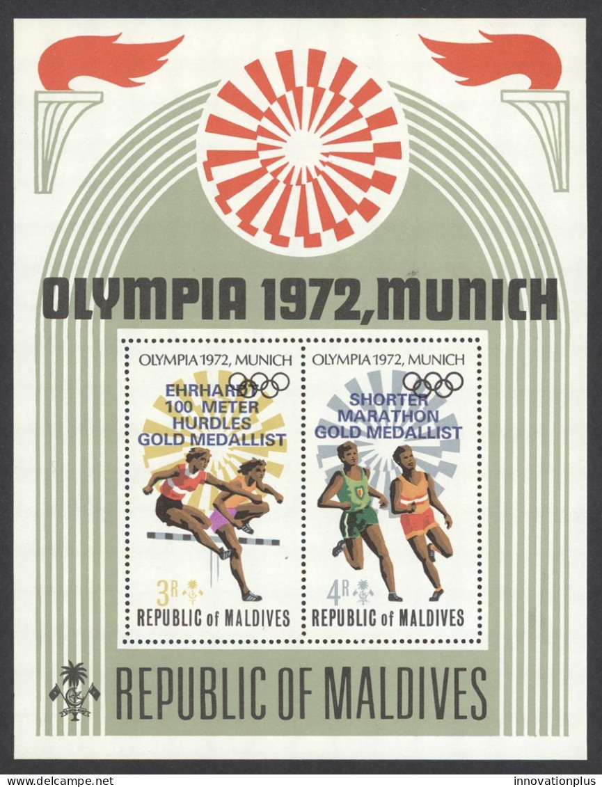 Maldive Islands Sc# 411 MNH Souvenir Sheet 1972 Olympics - Maldivas (1965-...)