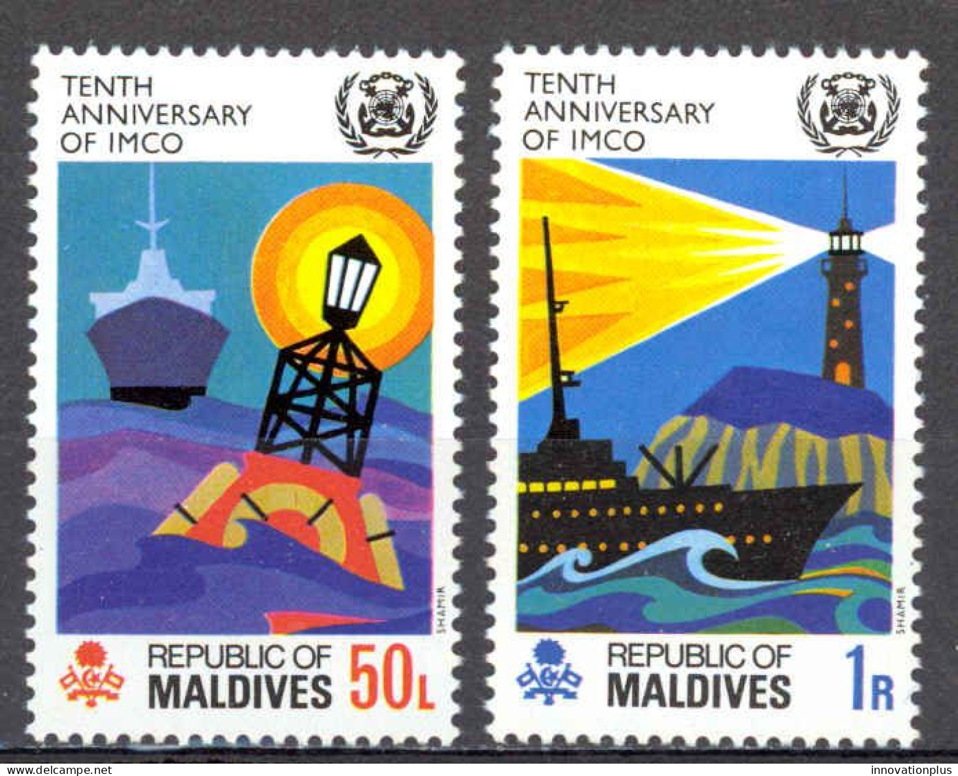 Maldive Islands Sc# 324-325 MNH 1970 IMCO 10th - Maldivas (1965-...)