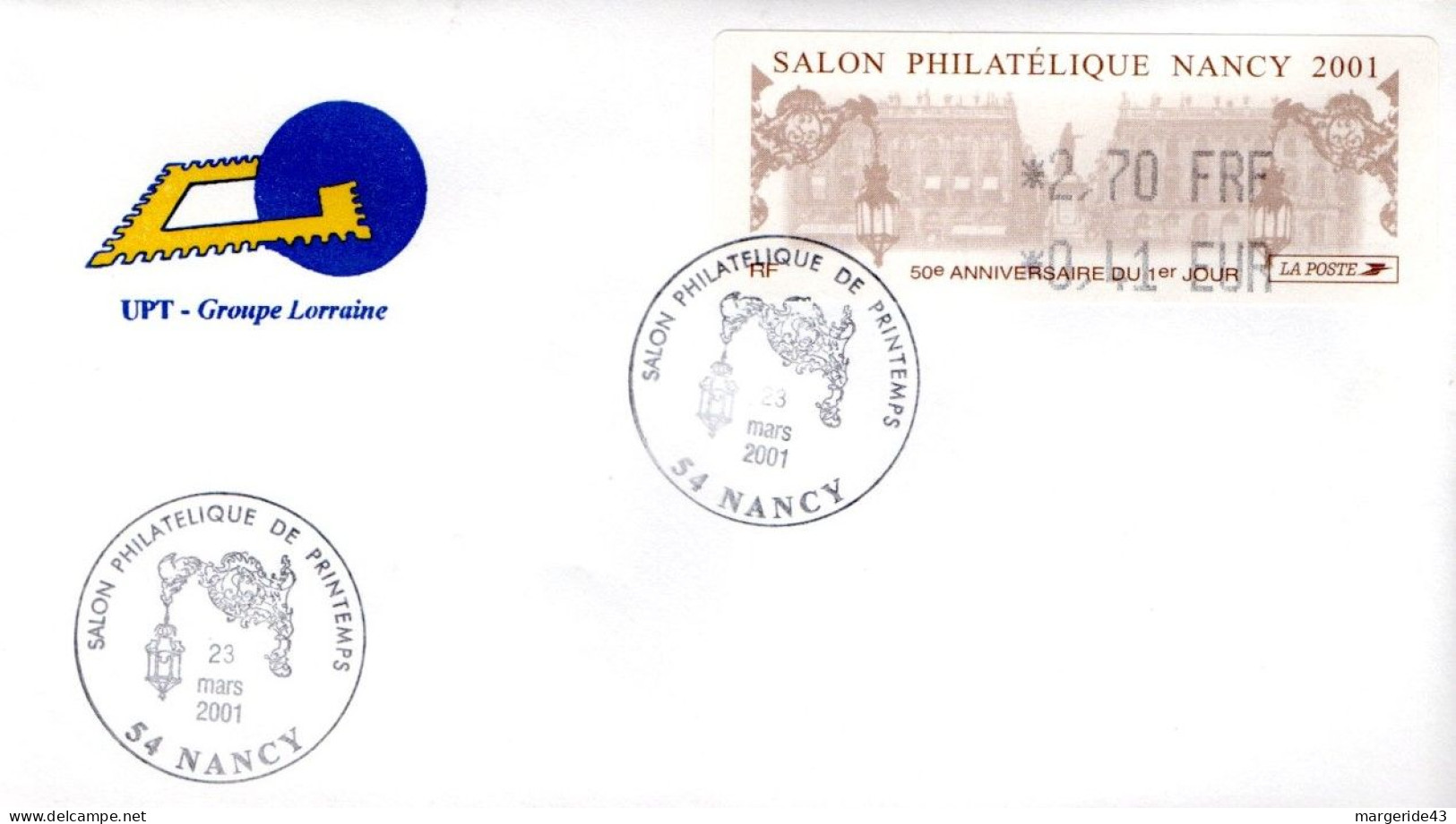 VIGNETTE SALON  PHILATELIQUE DE PRINTEMPS NANCY 2001 - 1999-2009 Illustrated Franking Labels