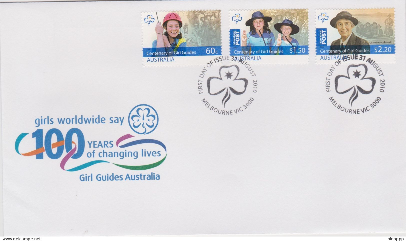 Australia 2010 100 Years Of Girl Guides, First Day Cover - Marcofilie