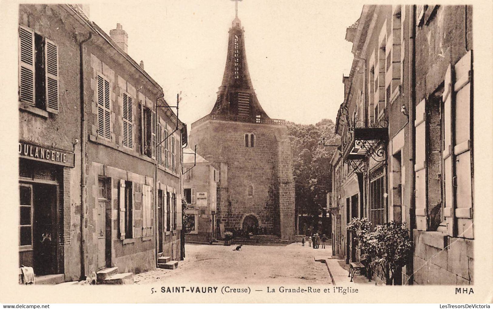 FRANCE - Saint Vaury - La Grande Rue Et L'Eglise - Carte Postale Ancienne - Altri & Non Classificati