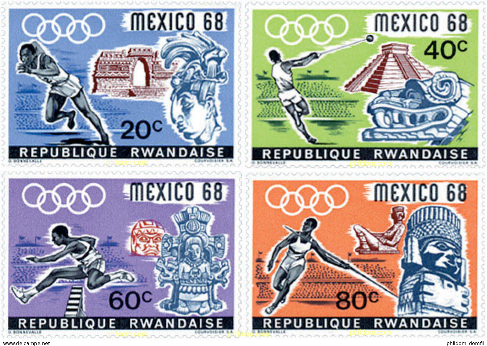 52261 MNH RUANDA 1968 19 JUEGOS OLIMPICOS VERANO MEXICO 1968 - Unused Stamps