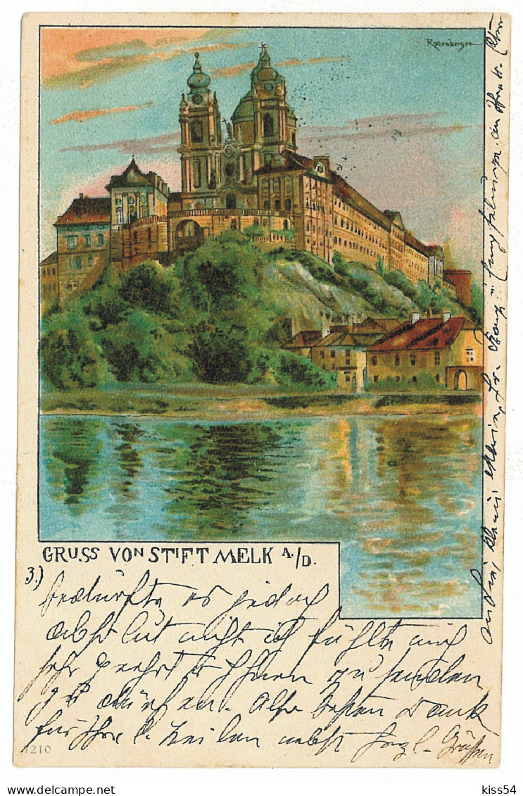 AUS 3 - 5712 STIFT MELK, Litho, Austria - Old Postcard - Used - 1898 - Melk