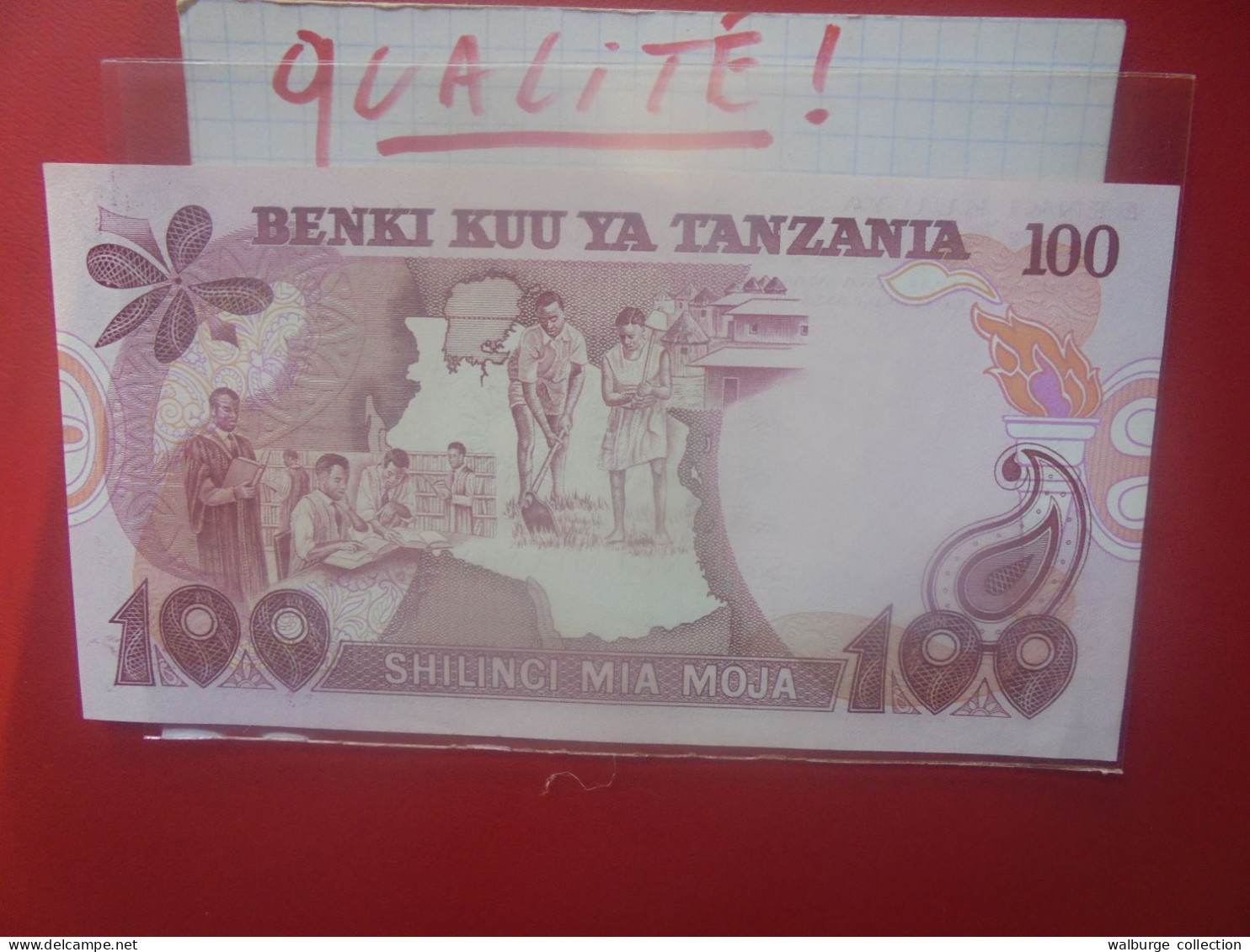 TANZANIE 100 SHILLINGS 1977 Peu Circuler Belle Qualité (B.32) - Tanzania