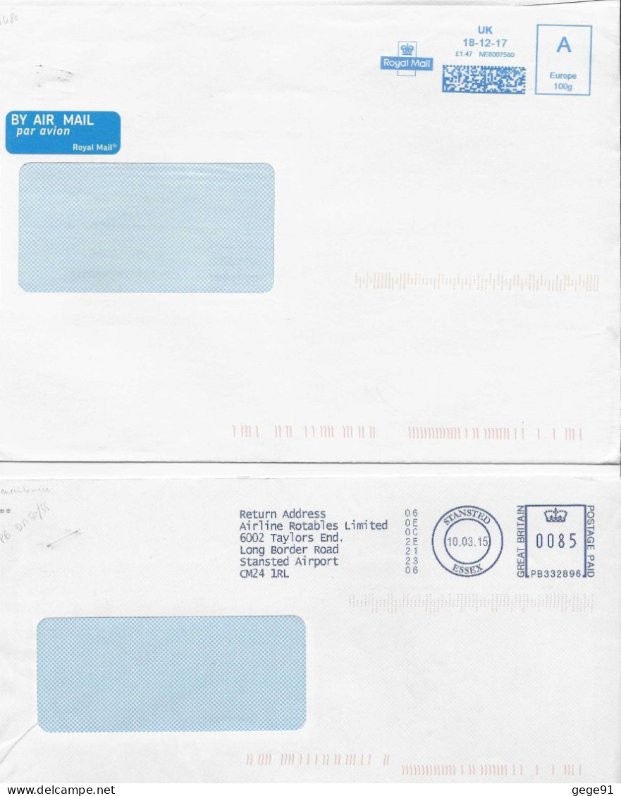 Lot De 10 Lettres Affranchies D'EMA _ Enveloppes Entières - Maschinenstempel (EMA)