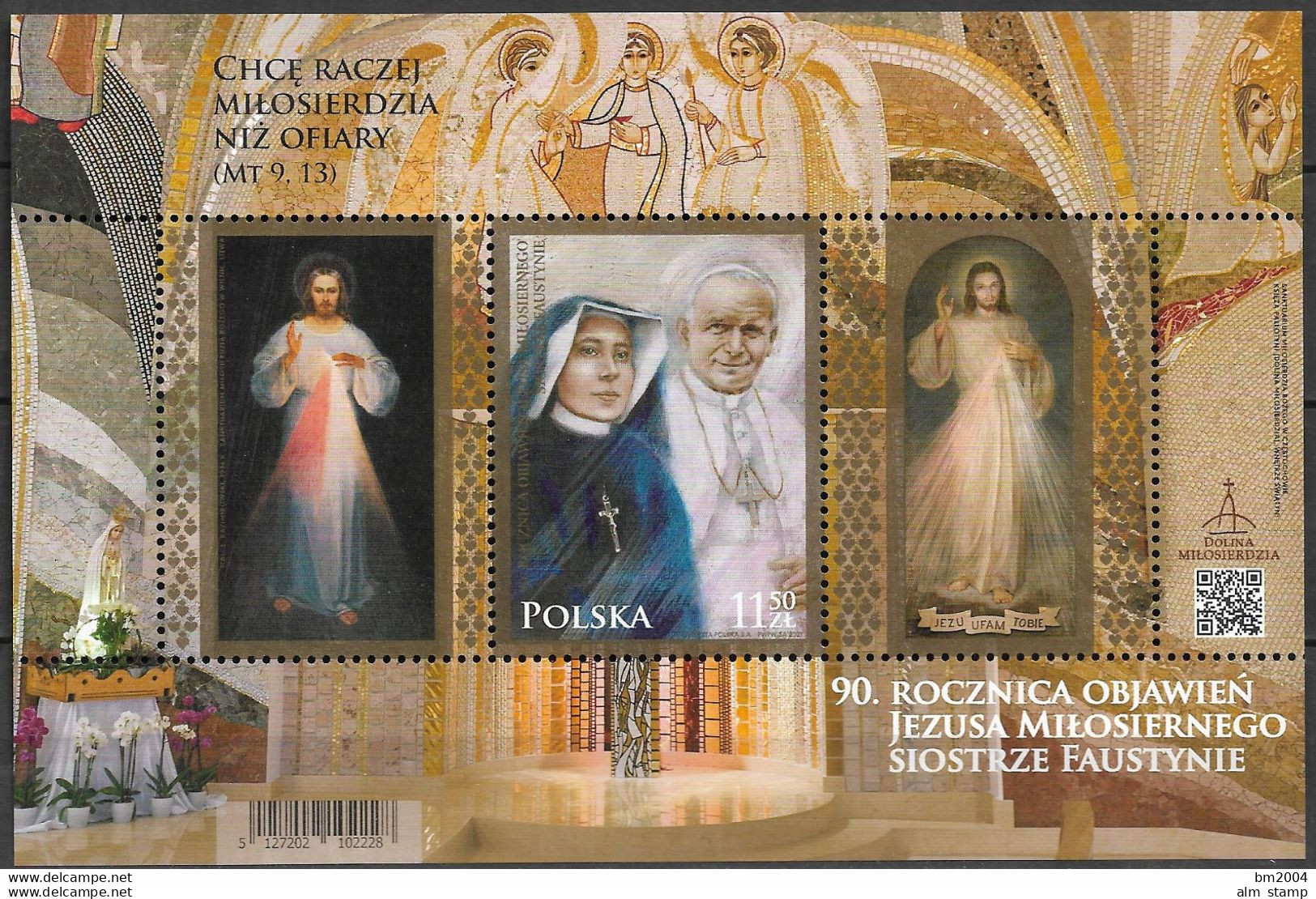 2021 Polen Mi. Bl. 304 **MNH 90. Jahrestag Der Erscheinung Des Barmherzigen Jesus Vor Schwester Faustyna - Unused Stamps
