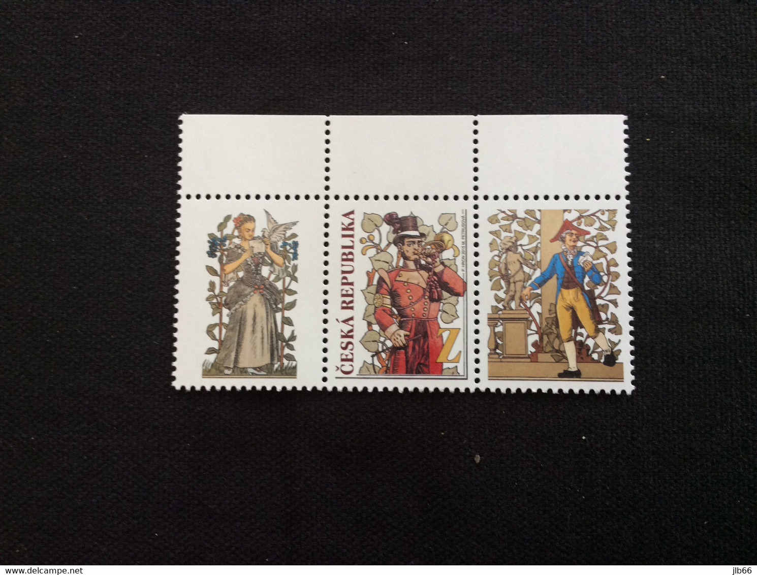 2015 YT 789 Facteur Avec Cor De Poste ** Et 2 Vignettes Fresque De La Poste Principale De Prague ) - Unused Stamps