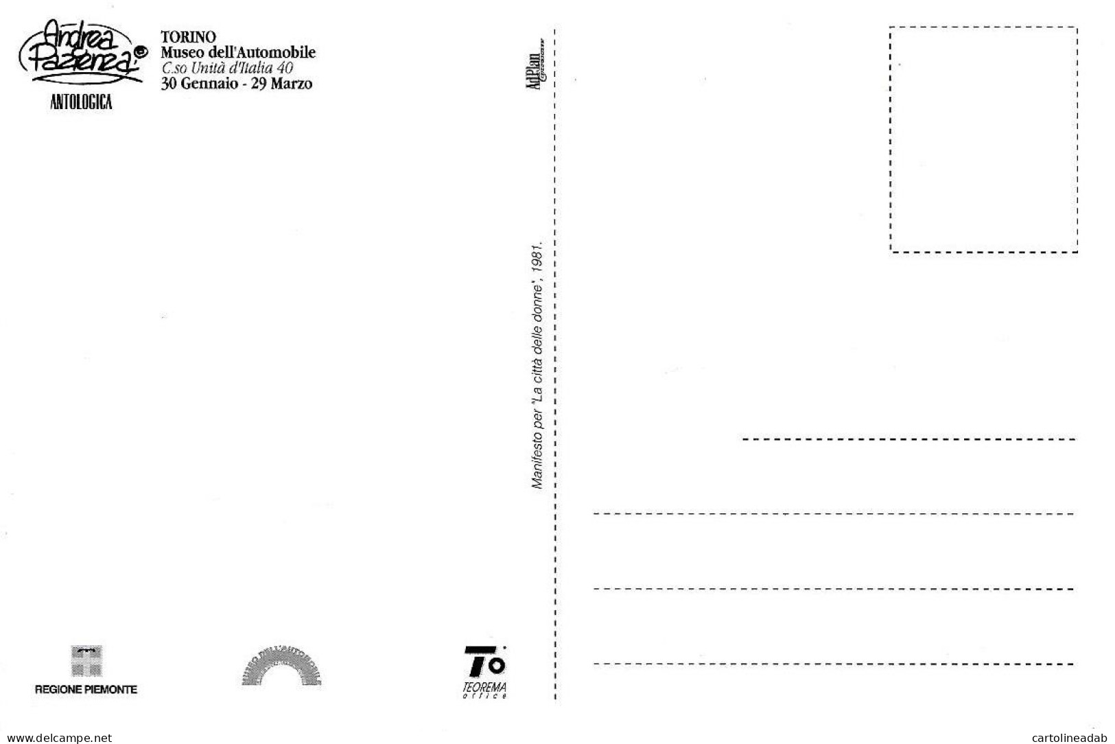 [MD8668] CPM - TORINO - MUSEO DELL'AUTOMOBILE - LA CITTA' DELLE DONNE - ANDREA PAZIENZA - PERFETTA - Non Viaggiata - Musea