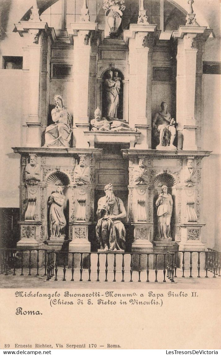 ITALIE - Michelangelo Buonarotti- Monumo A Papa Siulio II - Roma -  Carte Postale Ancienne - Otros Monumentos Y Edificios