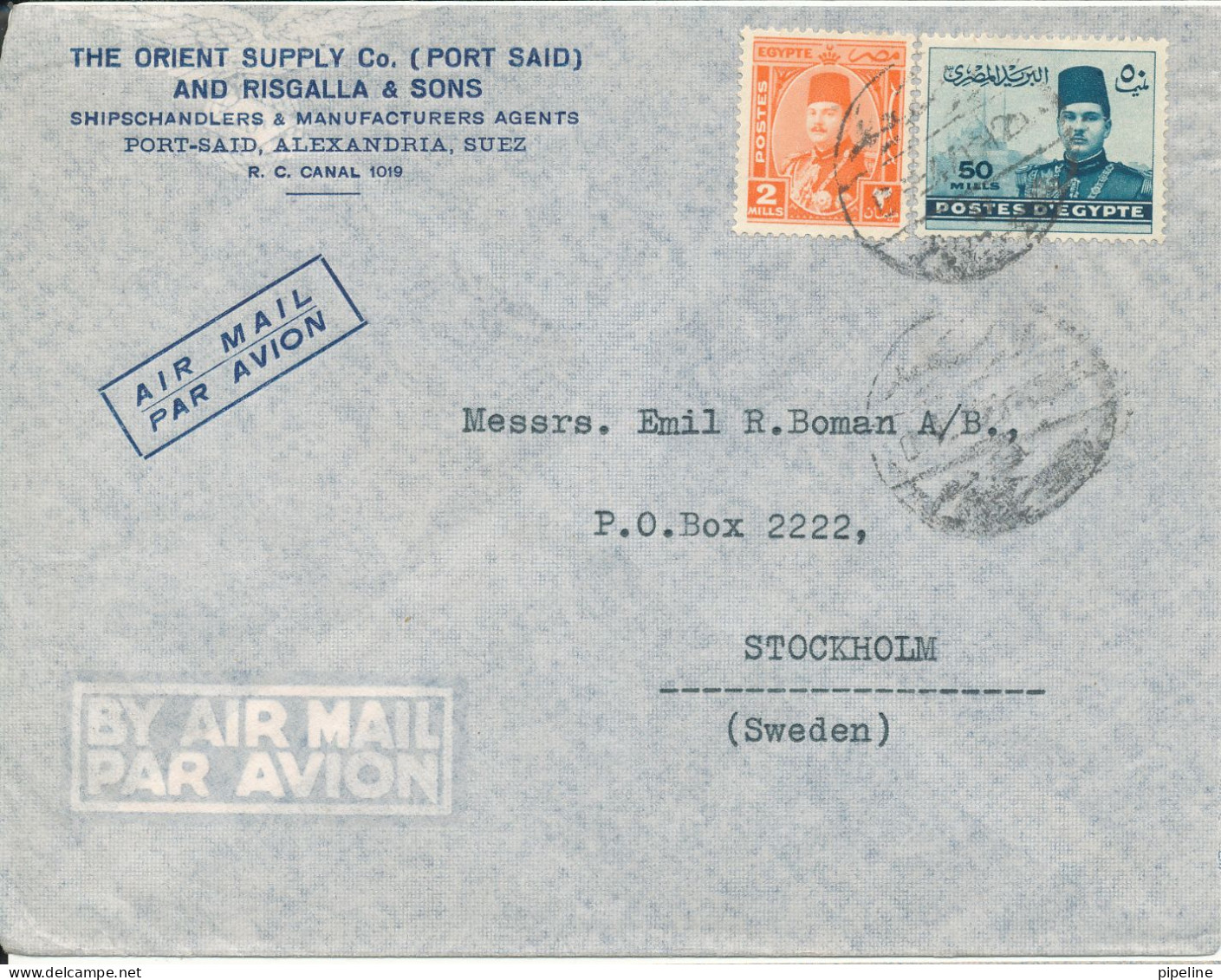 Egypt Air Mail Cover Sent To Sweden - Posta Aerea