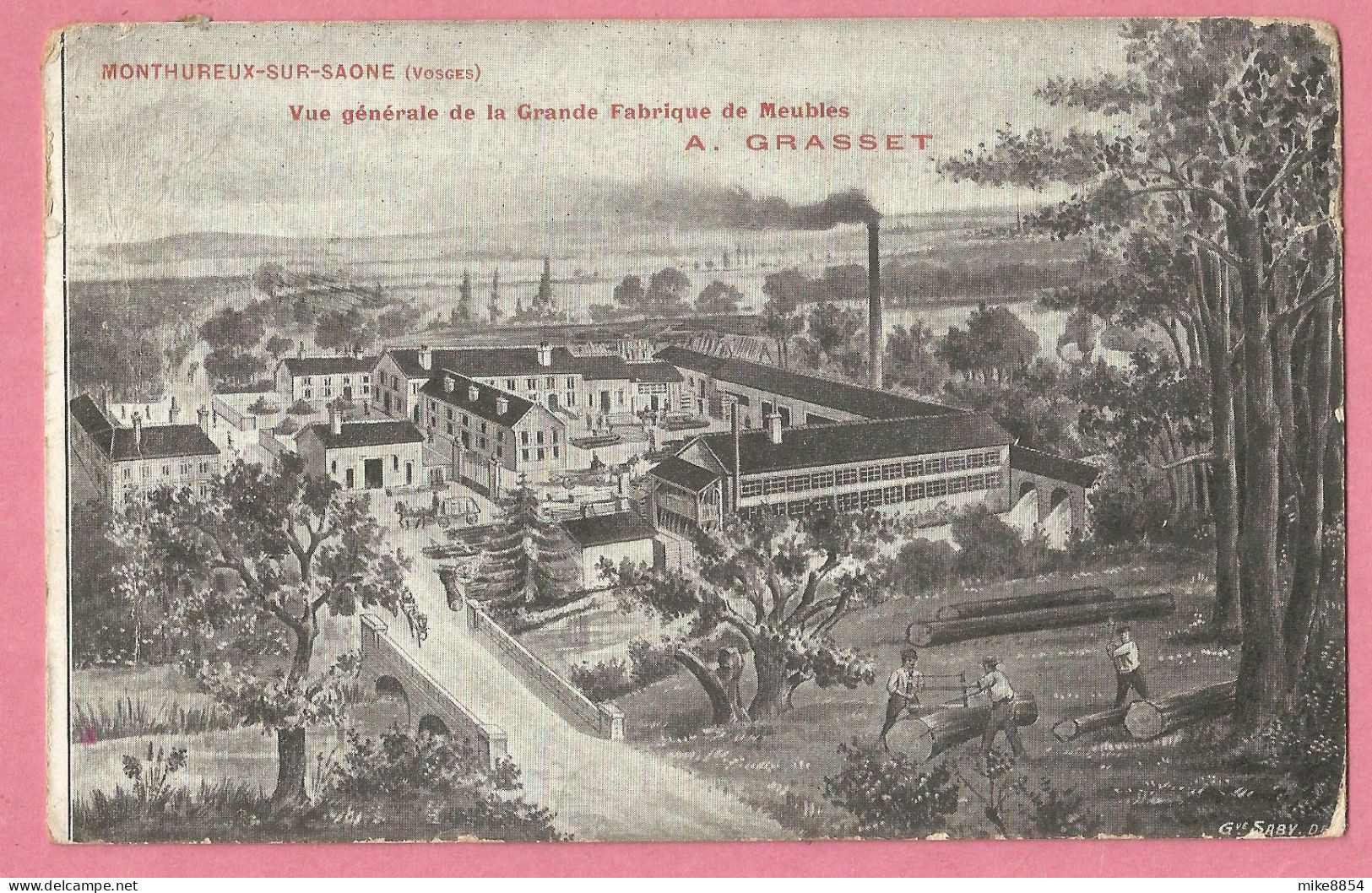 SAS1285  CPA  MONTHUREUX-sur-SAONE (Vosges)  Vue Générale De La Grande Fabrique De Meubles - A. GRASSET  ++++ - Monthureux Sur Saone