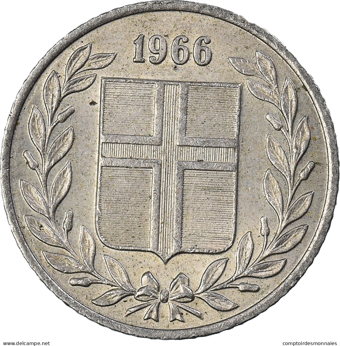 Monnaie, Islande, 25 Aurar, 1966 - Islande