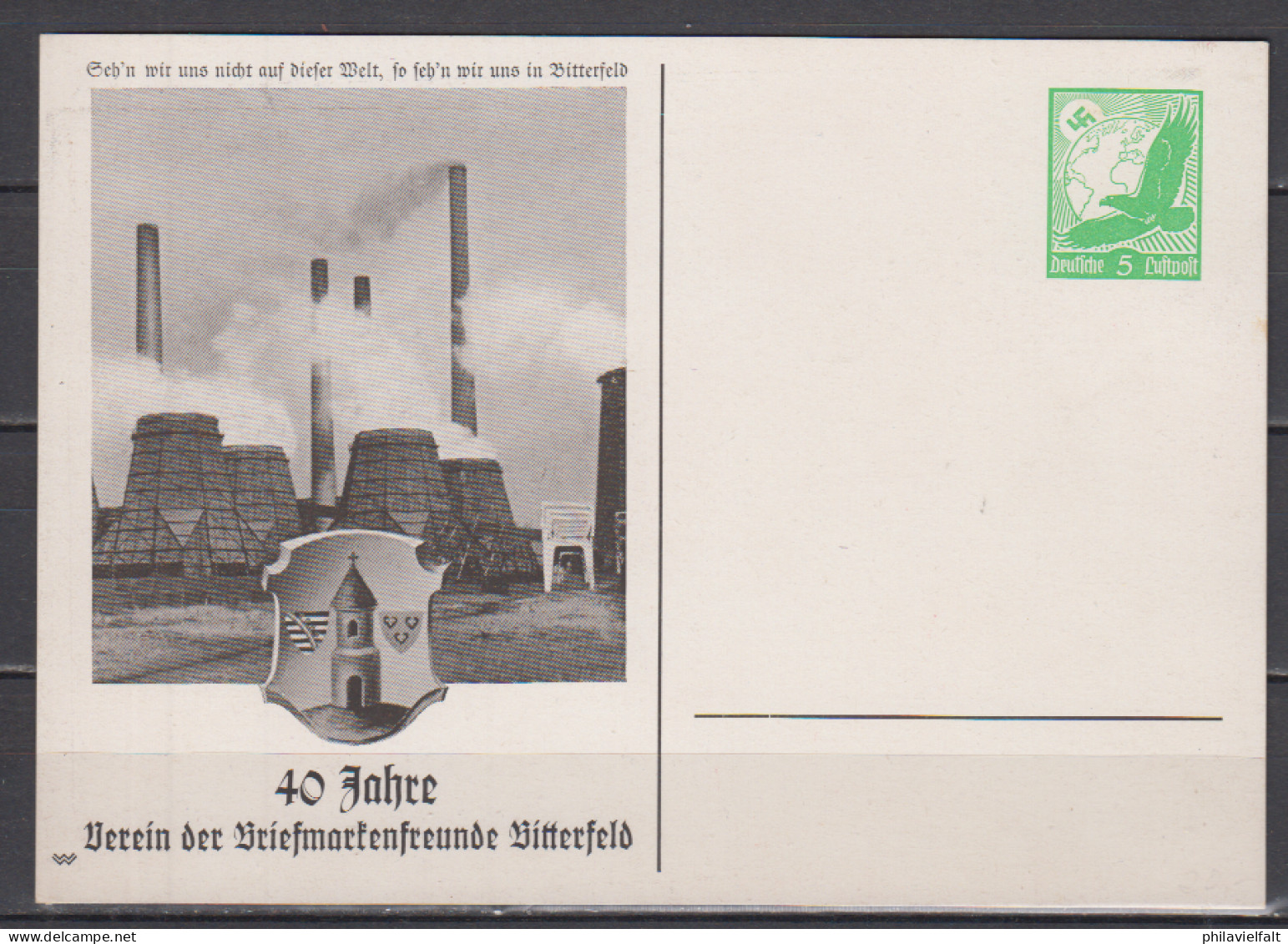 Dt.Reich Privatganzsache MiNo. PP 142D1 ** " 40 Jahre Verein Der Briefmarkenfreunde Bitterfeld" - Private Postwaardestukken