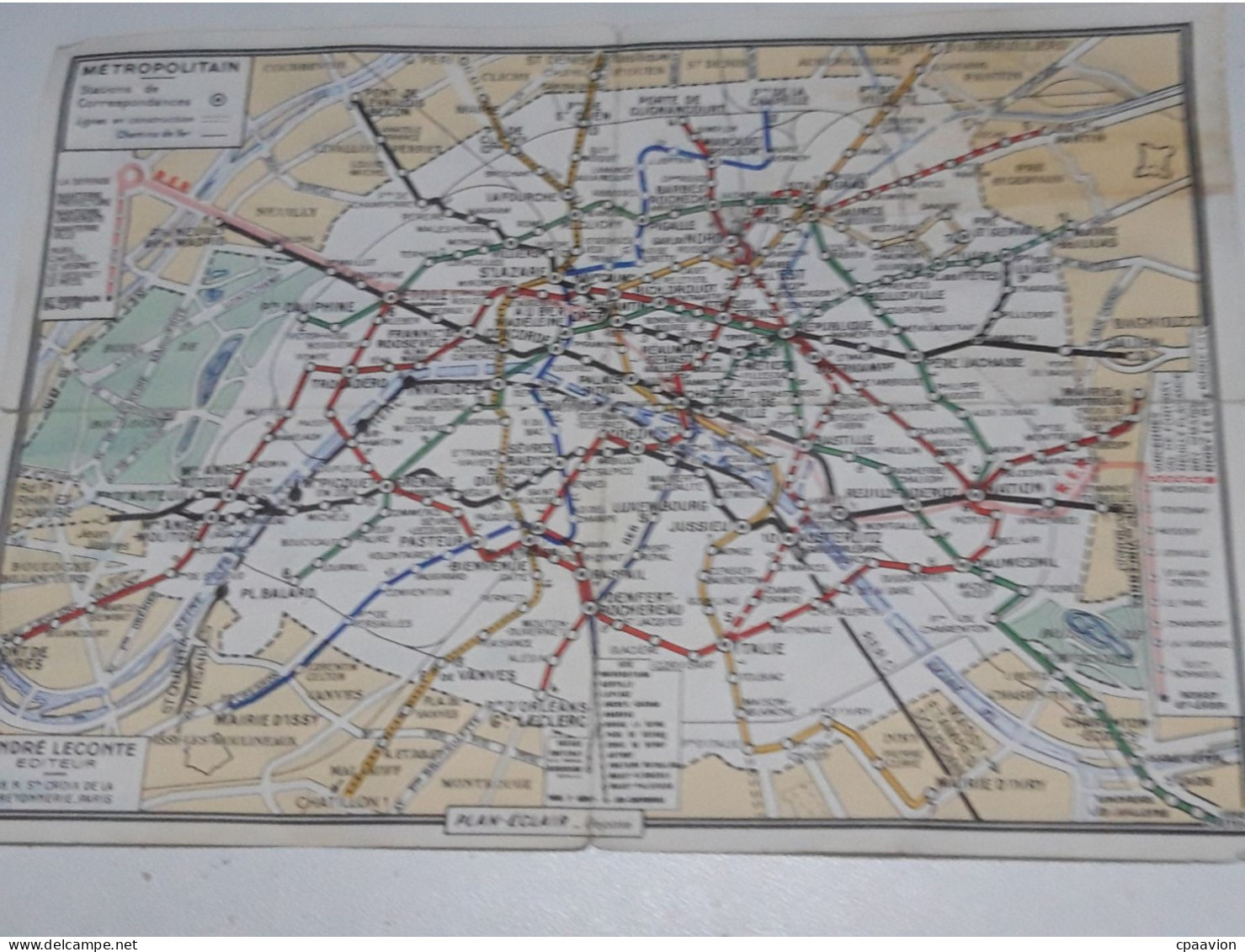 PLAN DE METRO DE PARIS - CAFÉ "A LA PINTE DU NORD" - Europe