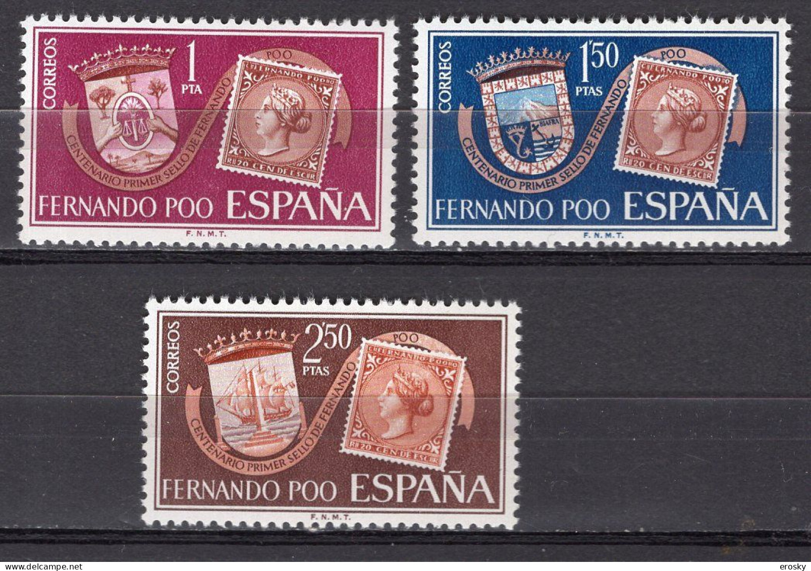 T0477 - COLONIES ESPANOLES FERNANDO POO Yv N°254/56 ** - Fernando Poo