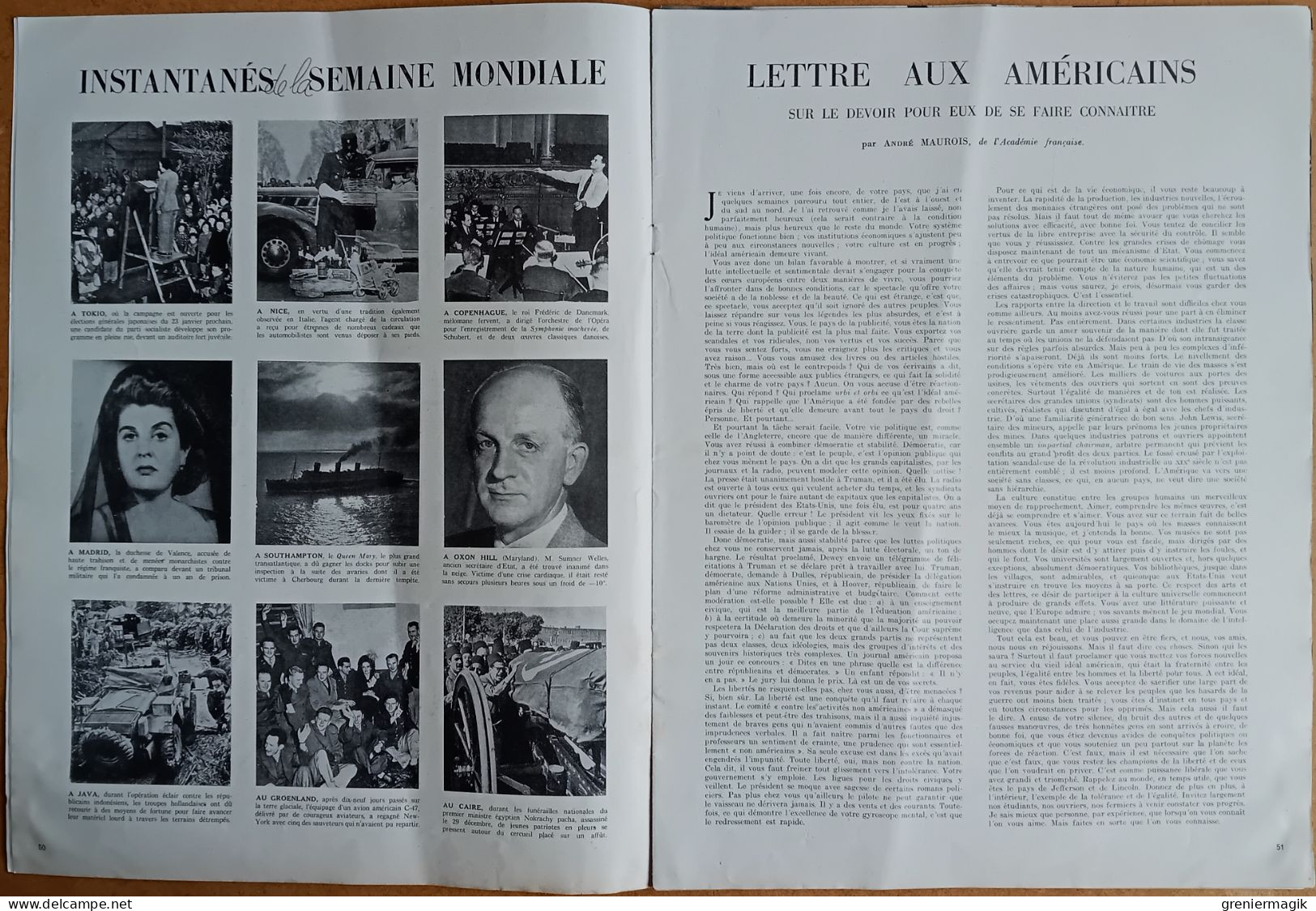 France Illustration 170 15/01/1949 Churchill/Satellites Terrestres/La Bohème/Malcolm Campbell/Kalahari/Mineurs/Cachemire - General Issues