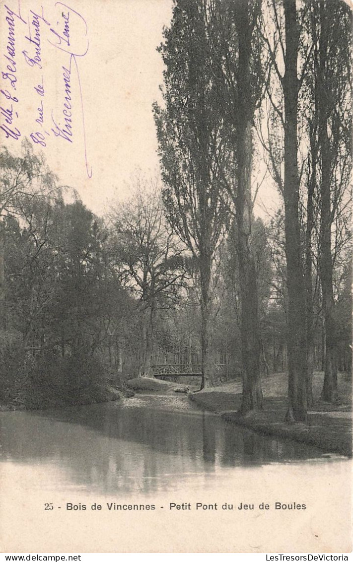 FRANCE - Paris - Bois De Vincennes -  Vue Sur Le Petit Pont Du Jeu De Boules - Carte Postale Ancienne - Parken, Tuinen