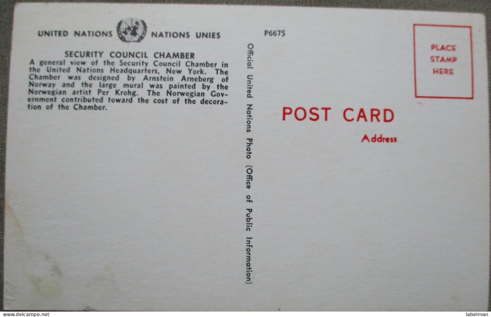 USA UNITED STATES NEW YORK UNITED NATIONS BUILDING KARTE CARD CARTE POSTALE POSTKARTE POSTCARD ANSICHTSKARTE CARTOLINA - Syracuse