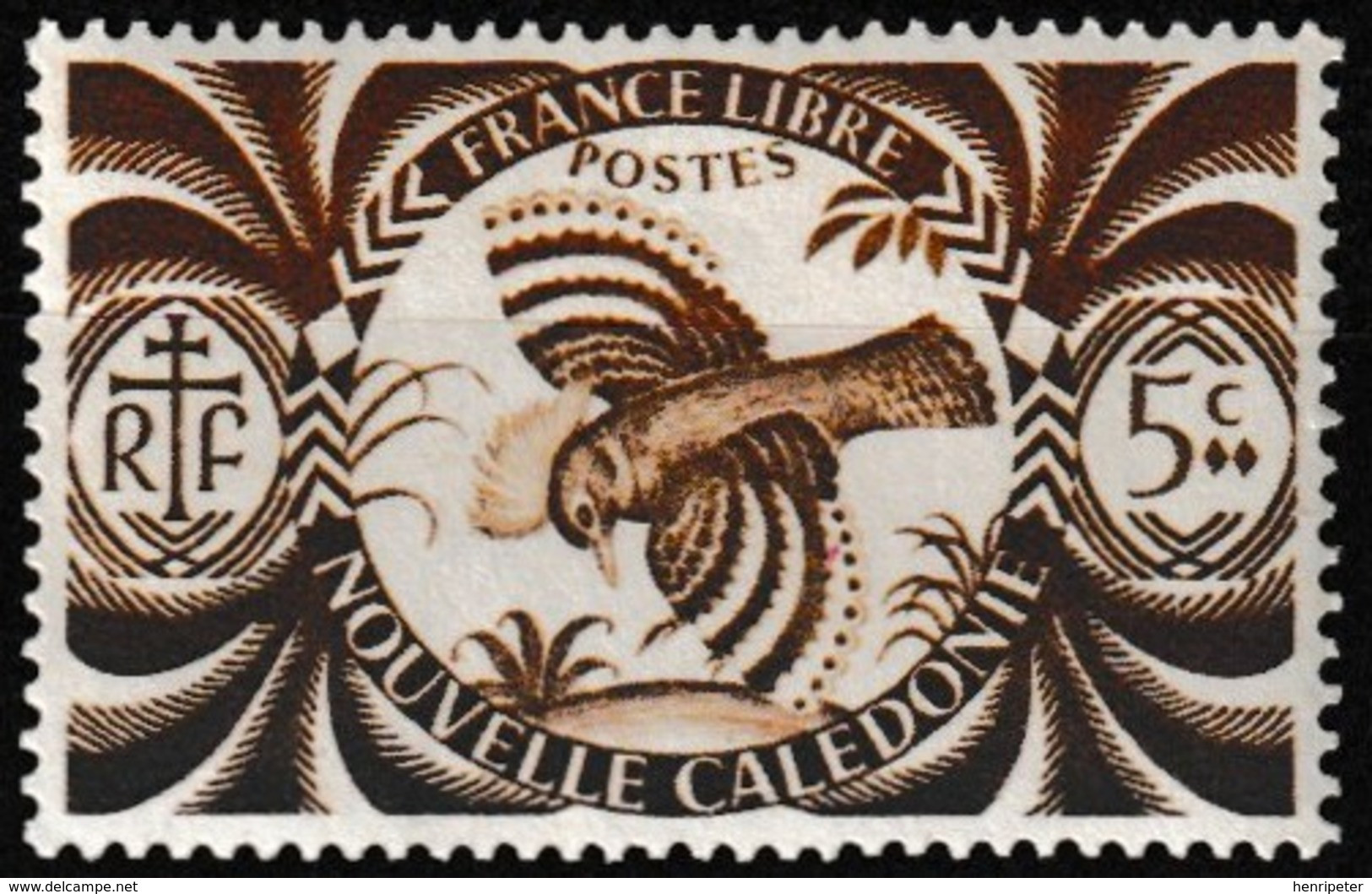 Timbre-poste Gommé Neuf** - Série De Londres Cagou - N° 230 (Yvert) - Nouvelle-Calédonie Et Dépendances 1942 - Nuevos